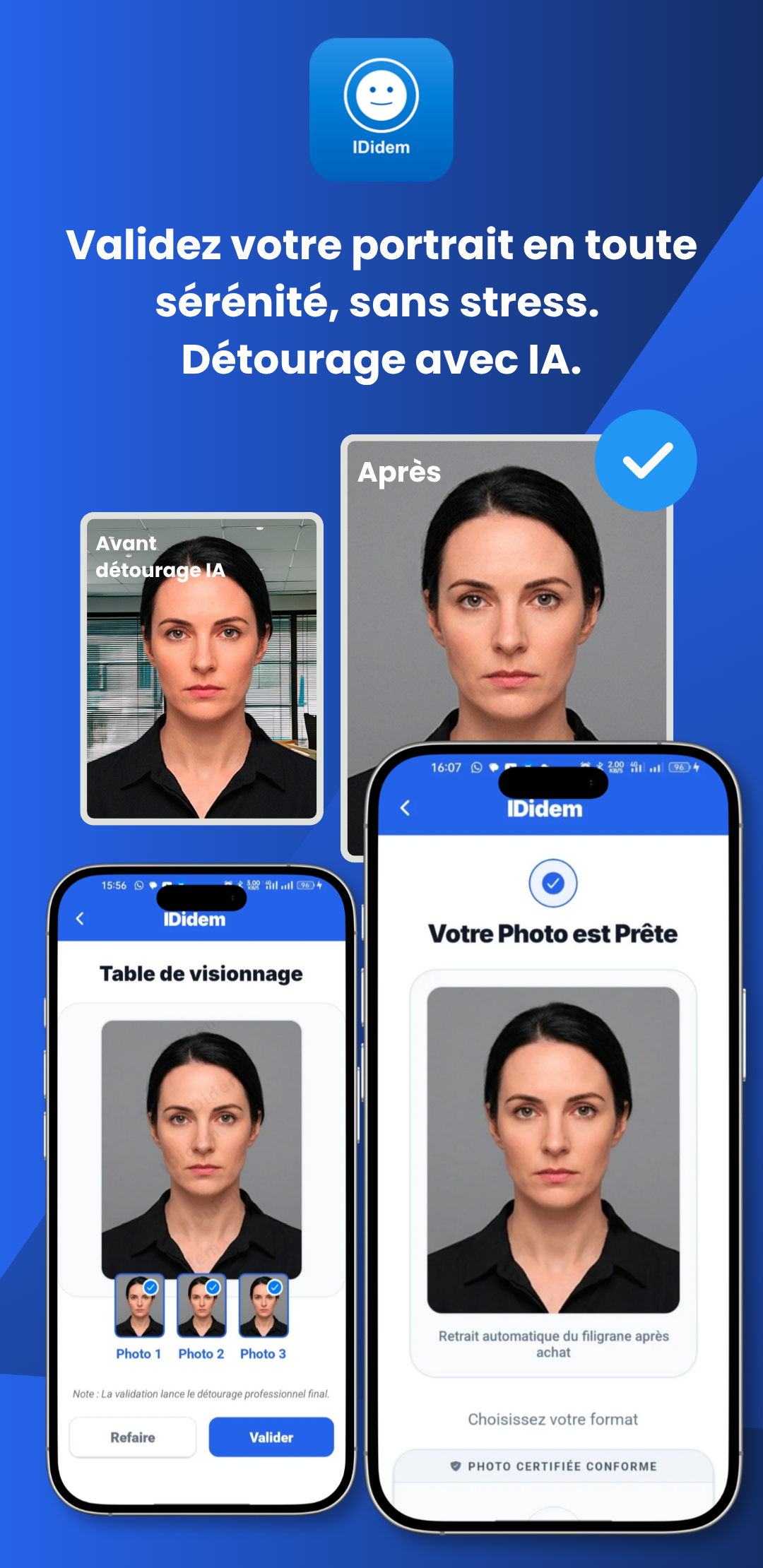 Détourage IA et validation de portrait IDidem